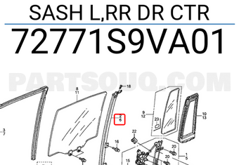 Honda 72771S9VA01 SASH L,RR DR CTR