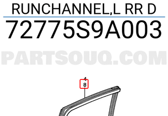 Honda 72775S9A003 RUNCHANNEL,L RR D