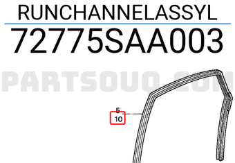 Honda 72775SAA003 RUNCHANNELASSYL