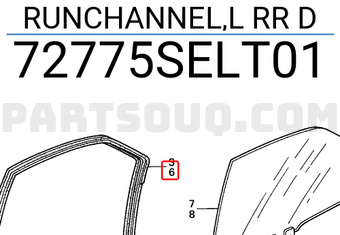 Honda 72775SELT01 RUNCHANNEL,L RR D