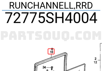 Honda 72775SH4004 RUNCHANNELL,RRD