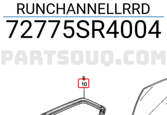 Honda 72775SR4004 RUNCHANNELLRRD
