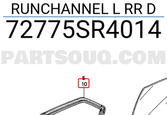 Honda 72775SR4014 RUNCHANNEL L RR D