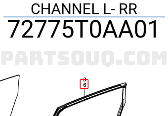 Honda 72775T0AA01 CHANNEL L- RR