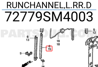 Honda 72779SM4003 RUNCHANNEL,L.RR.D