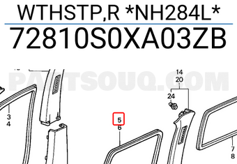 Honda 72810S0XA03ZB WTHSTP,R *NH284L*