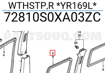 Honda 72810S0XA03ZC WTHSTP,R *YR169L*