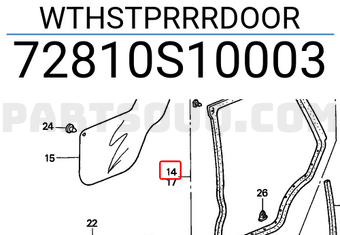 Honda 72810S10003 WTHSTPRRRDOOR