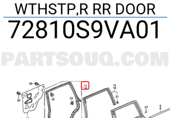 Honda 72810S9VA01 WTHSTP,R RR DOOR