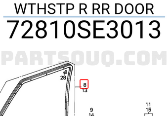 Honda 72810SE3013 WTHSTP R RR DOOR