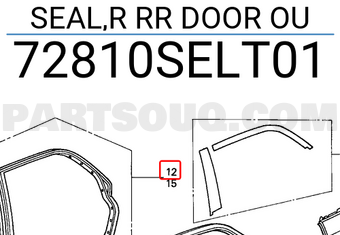 Honda 72810SELT01 SEAL,R RR DOOR OU