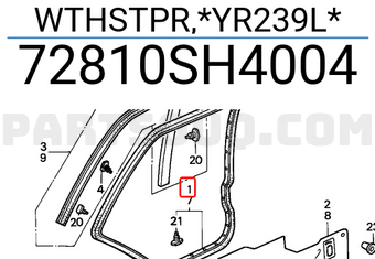 Honda 72810SH4004 WTHSTPR,*YR239L*