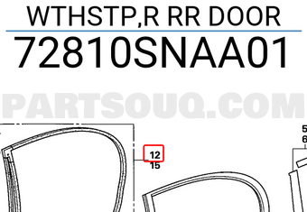 Honda 72810SNAA01 WTHSTP,R RR DOOR