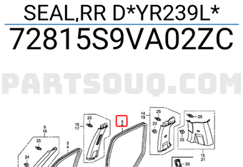 Honda 72815S9VA02ZC SEAL,RR D*YR239L*
