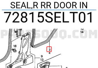 Honda 72815SELT01 SEAL,R RR DOOR IN