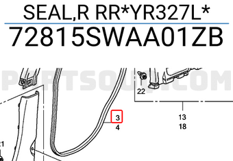 Honda 72815SWAA01ZB SEAL,R RR*YR327L*