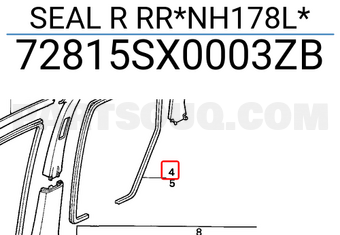 Honda 72815SX0003ZB SEAL R RR*NH178L*