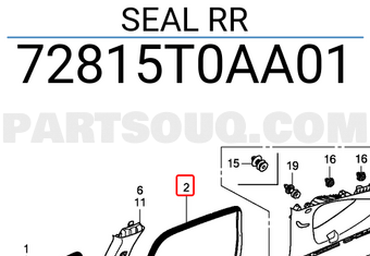 Honda 72815T0AA01 SEAL RR