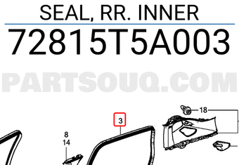 Honda 72815T5A003 SEAL, RR. INNER