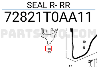 Honda 72821T0AA11 SEAL R- RR