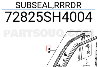 Honda 72825SH4004 SUBSEAL,RRRDR