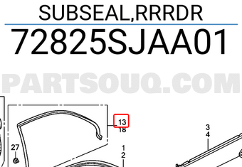 Honda 72825SJAA01 SUBSEAL,RRRDR