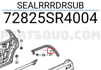 Honda 72825SR4004 SEALRRRDRSUB