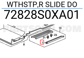Honda 72828S0XA01 WTHSTP,R SLIDE DO