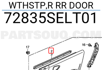 Honda 72835SELT01 WTHSTP,R RR DOOR
