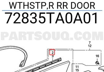 Honda 72835TA0A01 WTHSTP,R RR DOOR
