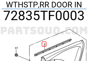 Honda 72835TF0003 WTHSTP,RR DOOR IN