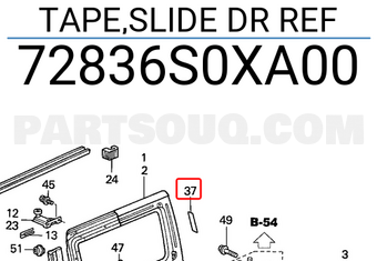Honda 72836S0XA00 TAPE,SLIDE DR REF