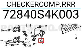 Honda 72840S4K003 CHECKERCOMP.RRR