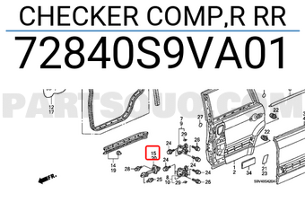 Honda 72840S9VA01 CHECKER COMP,R RR