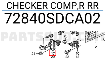 Honda 72840SDCA02 CHECKER COMP,R RR