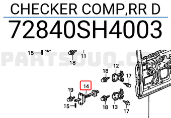 Honda 72840SH4003 CHECKER COMP,RR D
