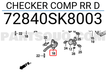Honda 72840SK8003 CHECKER COMP RR D