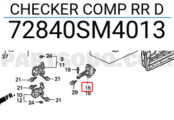 Honda 72840SM4013 CHECKER COMP RR D