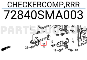 Honda 72840SMA003 CHECKERCOMP,RRR