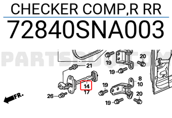 Honda 72840SNA003 CHECKER COMP,R RR