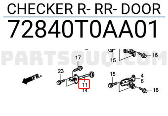Honda 72840T0AA01 CHECKER R- RR- DOOR