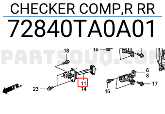 Honda 72840TA0A01 CHECKER COMP,R RR