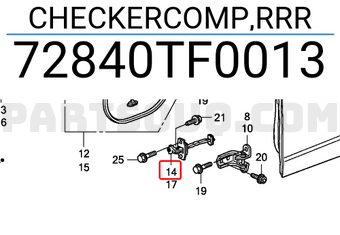 Honda 72840TF0013 CHECKERCOMP,RRR