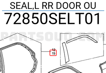 Honda 72850SELT01 SEAL,L RR DOOR OU