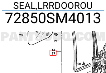 Honda 72850SM4013 SEAL,LRRDOOROU