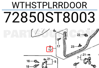 Honda 72850ST8003 WTHSTPLRRDOOR