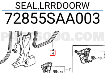 Honda 72855SAA003 SEAL,LRRDOORW