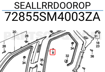 Honda 72855SM4003ZA SEALLRRDOOROP