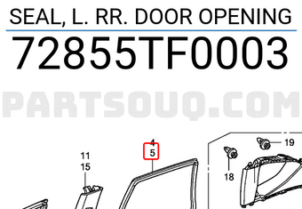 Honda 72855TF0003 SEAL, L. RR. DOOR OPENING