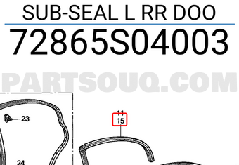 Honda 72865S04003 SUB-SEAL L RR DOO